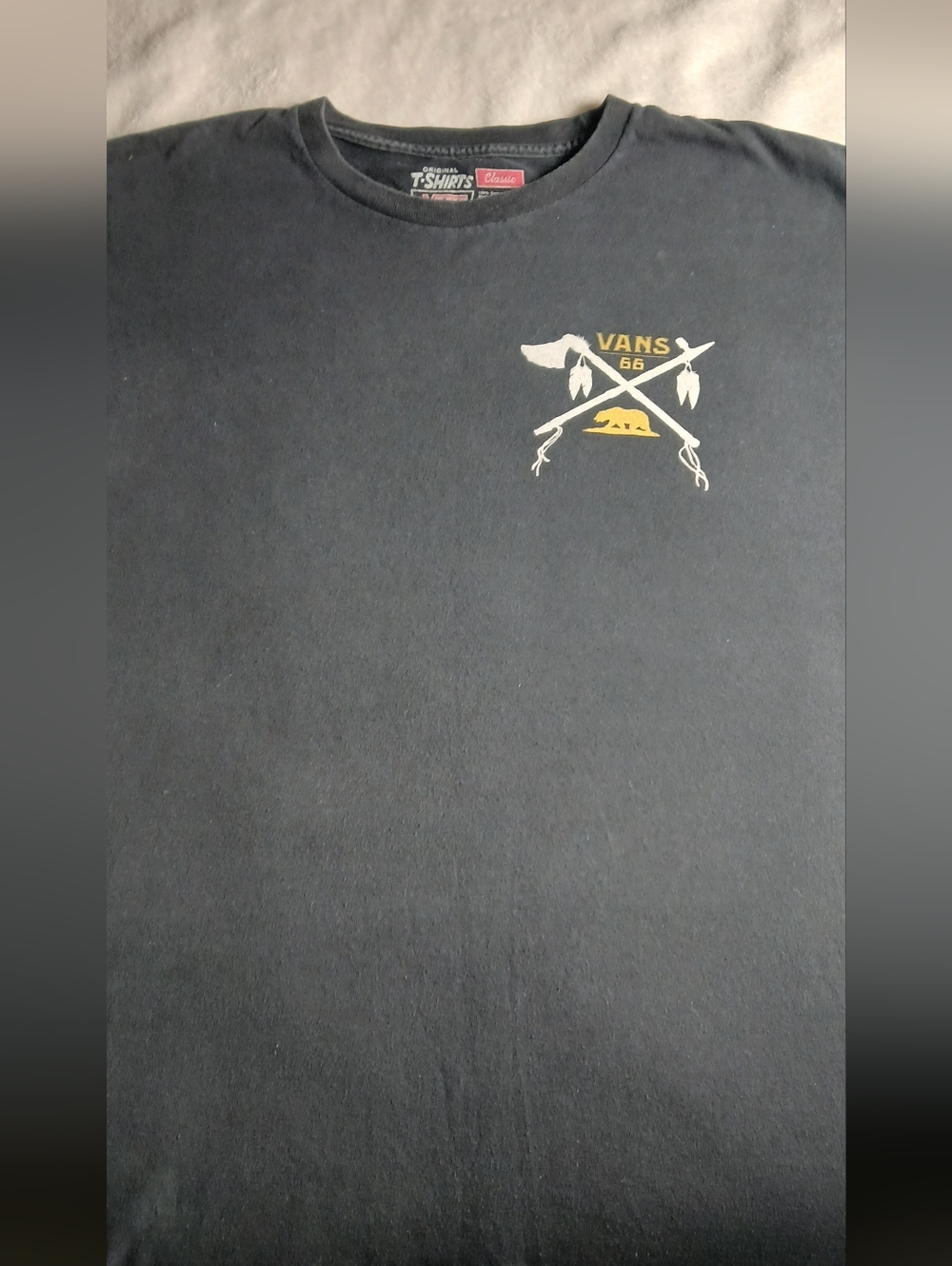 Vans Black Short-Sleeve Tee with Yellow & White Chest Graphic - Picture 4 of 6